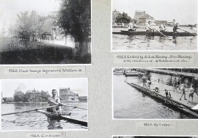 1923, vlnr Eddy Alofs (boeg), Jacobus de Koning, Hendrik de Koning, Kees Elenbaas (slag), Gerard Kleibrink
