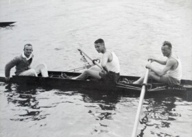 1931, Natinaal kampioenschap twee-met, Christiaan Hora Siccama (stuurman), Willem Jens (slag), Co van Bergen (boeg)