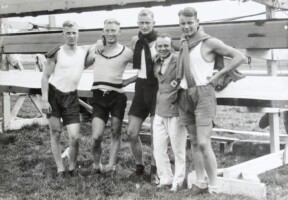 1931, winnaars Hultzer Beker, vlnr Herman Kerkhoff, Gerard van der Helde, Anton Dekker, Christiaan Hora Siccama, Willem Jens