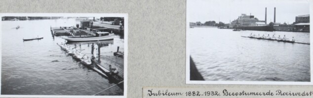 1932, 50 jarig jubileum. Gecostumeerde roeiwedstrijd