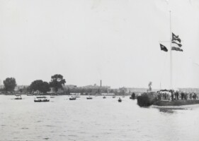 Zaterdag 19 Juni 1954 vlootschouw tijdens opening van het nieuwe clubgebouw