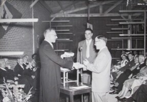 1954, Zaterdag 19 Juni, openingsreceptie in het nieuwe clubgebouw