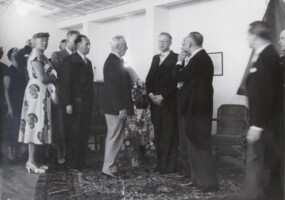 1954, Zaterdag 19 Juni, openingsreceptie in het nieuwe clubgebouw