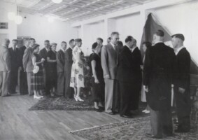 1954, Zaterdag 19 Juni, openingsreceptie in het nieuwe clubgebouw